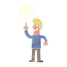 cartoon man with great new idea speech bubble N10