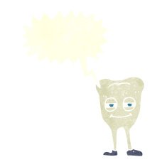 cartoon smiling tooth with speech bubble N10