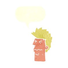 cartoon stressed out face with speech bubble N10