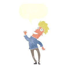 cartoon happy man with speech bubble N456