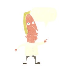 cartoon pointing man with speech bubble N81