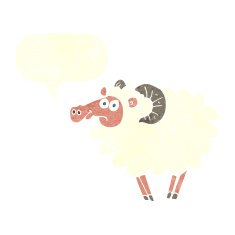 cartoon ram with speech bubble N2