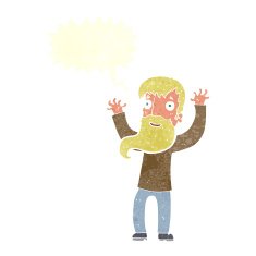 cartoon excited man with beard speech bubble N10