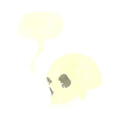 skull illustration with speech bubble N3