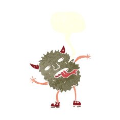 funny cartoon monster with speech bubble N30