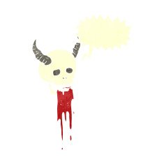 cartoon spooky halloween skull with speech bubble N9