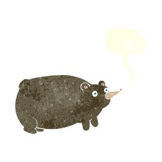 funny cartoon bear with speech bubble N42