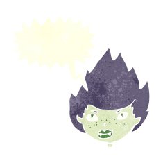 cartoon vampire head with speech bubble N38