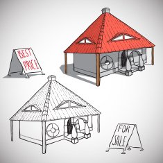House sketch vector illustration