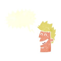 cartoon happy man with speech bubble N458