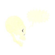 skull illustration with speech bubble N4