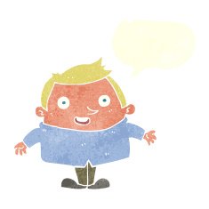cartoon happy man with speech bubble N461