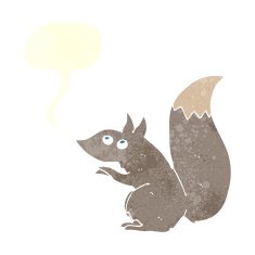 cartoon squirrel with speech bubble N16