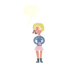 cartoon woman with snake tongue speech bubble N16
