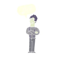 cartoon vampire with speech bubble N123