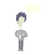 cartoon vampire with speech bubble N124