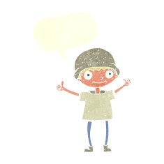 cartoon boy with positive attitude speech bubble N18