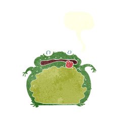 cartoon funny frog with speech bubble N19