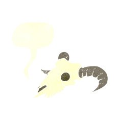 cartoon ram skull with speech bubble N2