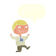 Cartoon happy boy with speech bubble N239