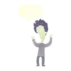 cartoon vampire man with speech bubble N118