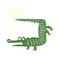 cartoon crocodile with speech bubble N36