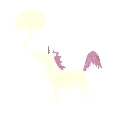 cartoon unicorn with speech bubble N40