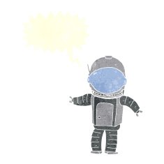 cartoon astronaut with speech bubble N124
