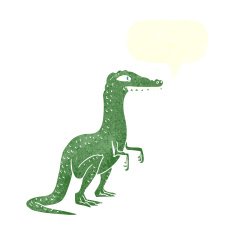 cartoon dinosaur with speech bubble N38