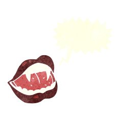 cartoon vampire lips with speech bubble N15
