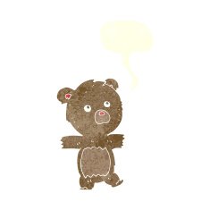cartoon cute teddy bear with speech bubble N35