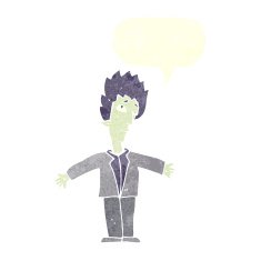 cartoon vampire man with speech bubble N119