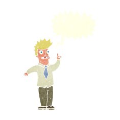 cartoon man with idea speech bubble N109