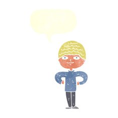 cartoon proud man with speech bubble N28