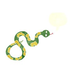 cartoon snake with speech bubble N67