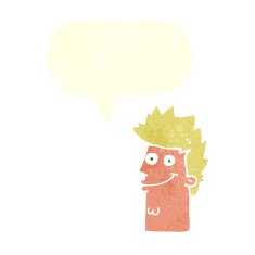 cartoon happy man face with speech bubble N15