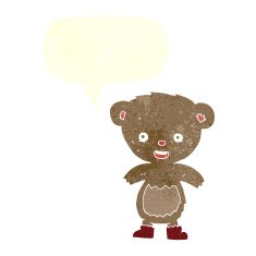 cartoon teddy bear with speech bubble N107