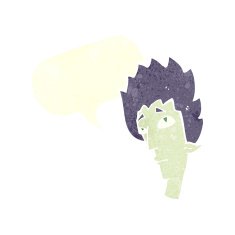 cartoon vampire head with speech bubble N39