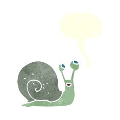 cartoon snail with speech bubble N37