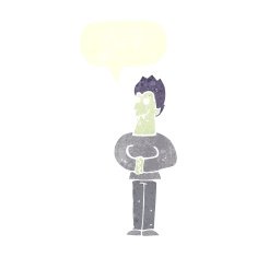 cartoon vampire with speech bubble N126