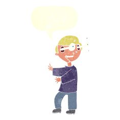 cartoon boy with popping out eyes speech bubble N10