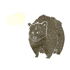 huge bear cartoon with speech bubble N2