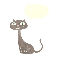 cartoon cat with speech bubble N39