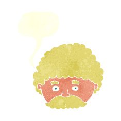 cartoon man with mustache speech bubble N87