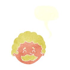 cartoon man with mustache speech bubble N88