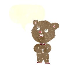 cartoon cute teddy bear with speech bubble N36