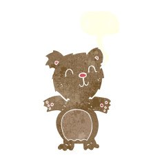 cartoon cute teddy bear with speech bubble N38