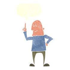 cartoon man pointing finger with speech bubble N9