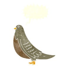 cartoon common bird with speech bubble N2