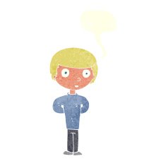 cartoon worried man with speech bubble N98
